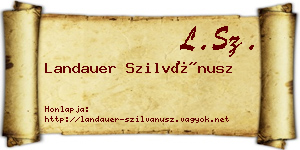 Landauer Szilvánusz névjegykártya